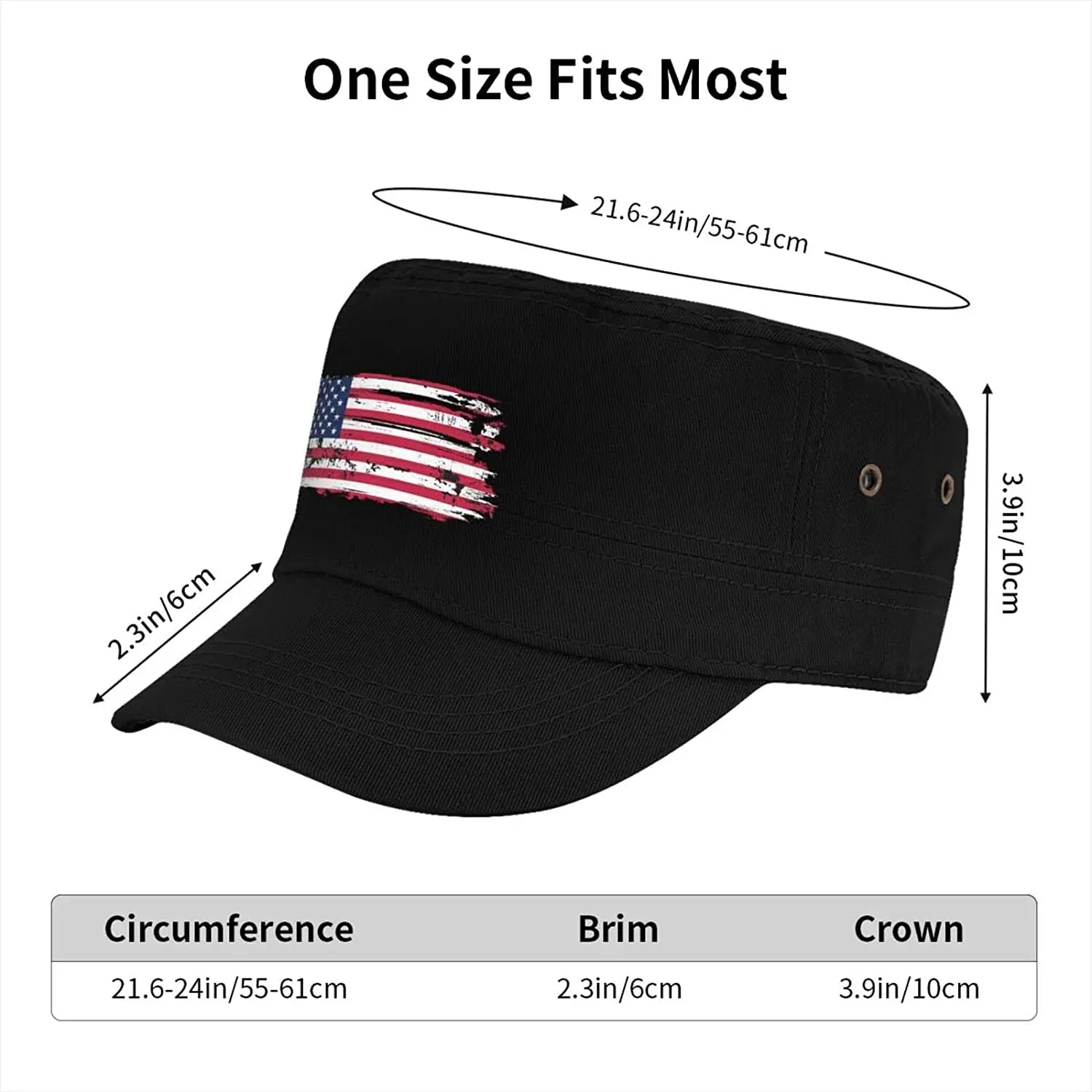 American Flag Cadet Army Hats for Men or Women, Adjustable USA Militar ...