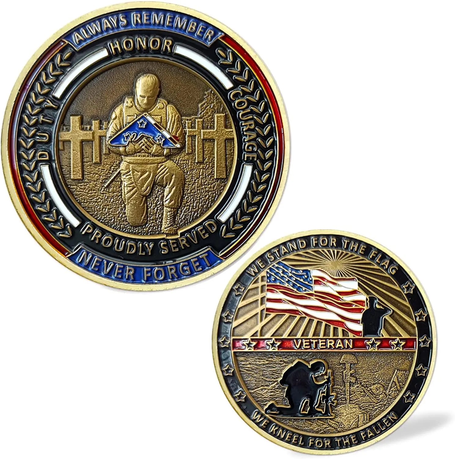 24 Pcs Military Challenge Coins - Veteran Appreciation Commemorative Coins