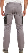 Mens lightweight construction work cargo pants with multiple pockets, tapered leg, and stylish black pocket detailing.