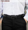 Genuine leather men’s belt with sleek design for dress and casual wear.