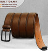 Men's genuine leather belt 2-pack, durable and stylish for dress, casual, golf, and jeans, 1 3/8" wide.