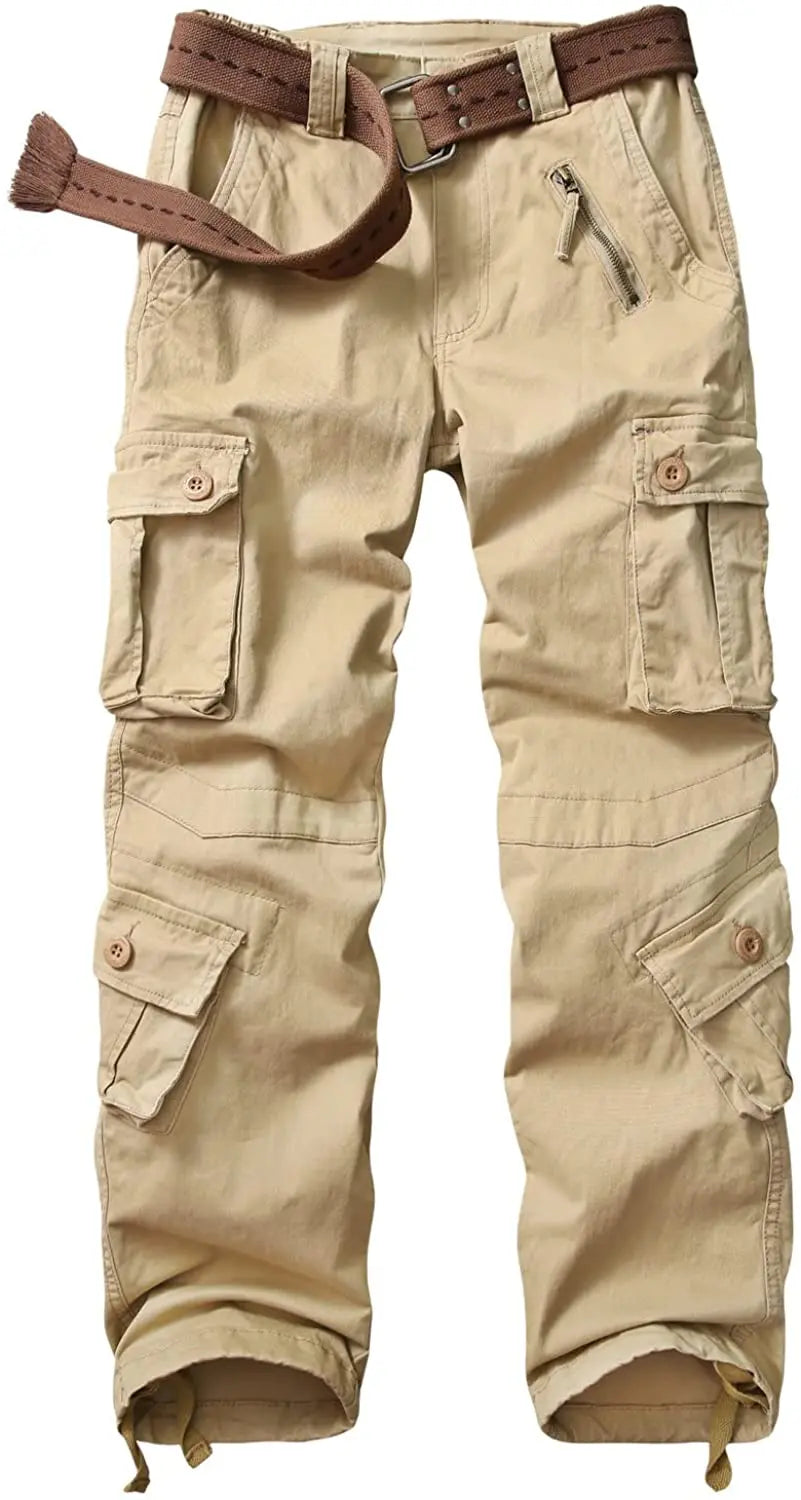 Women's Cotton Casual Military Army Cargo Work Pants with 8 Pocket ...