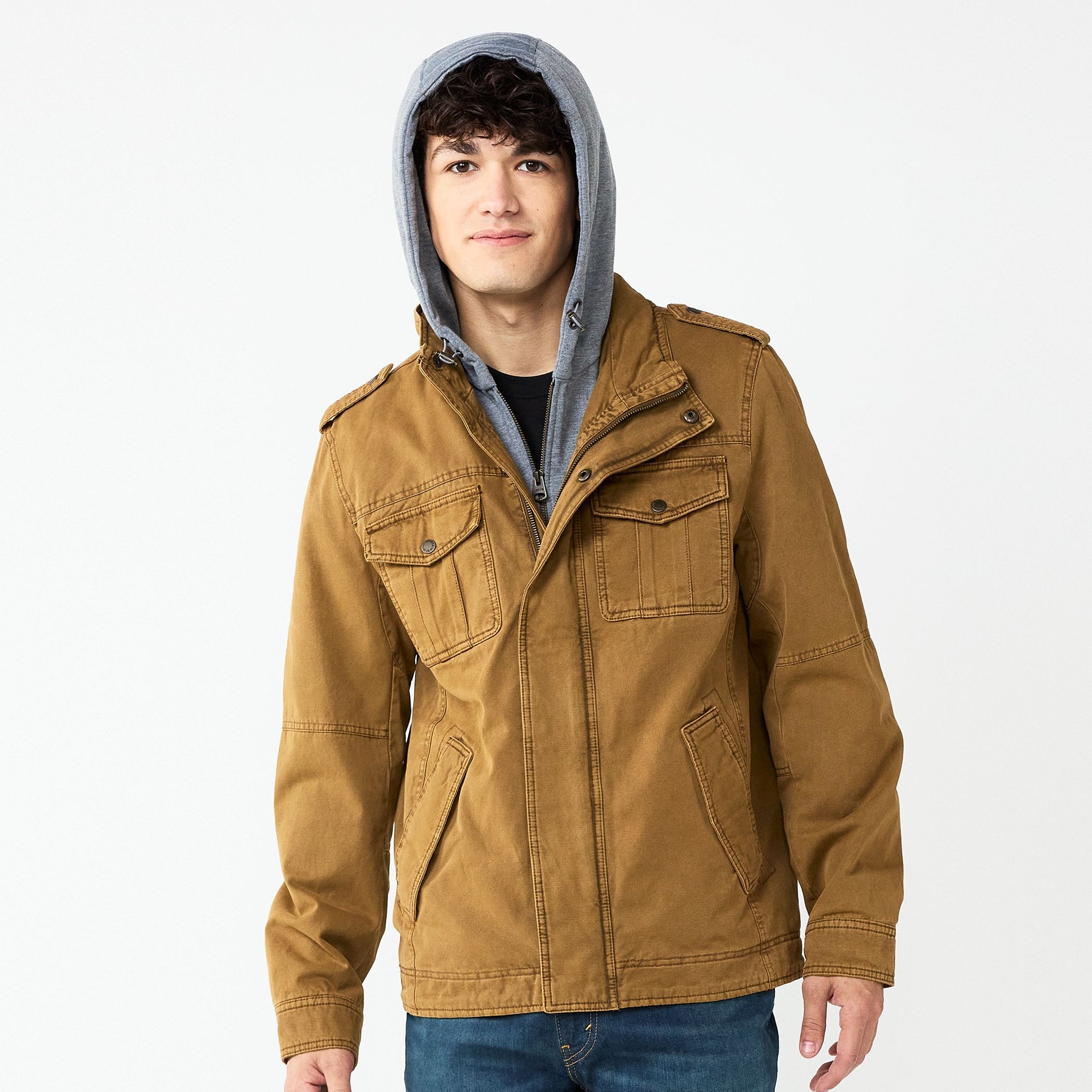 Levi's shops cotton sherpa lined hooded trucker jacket