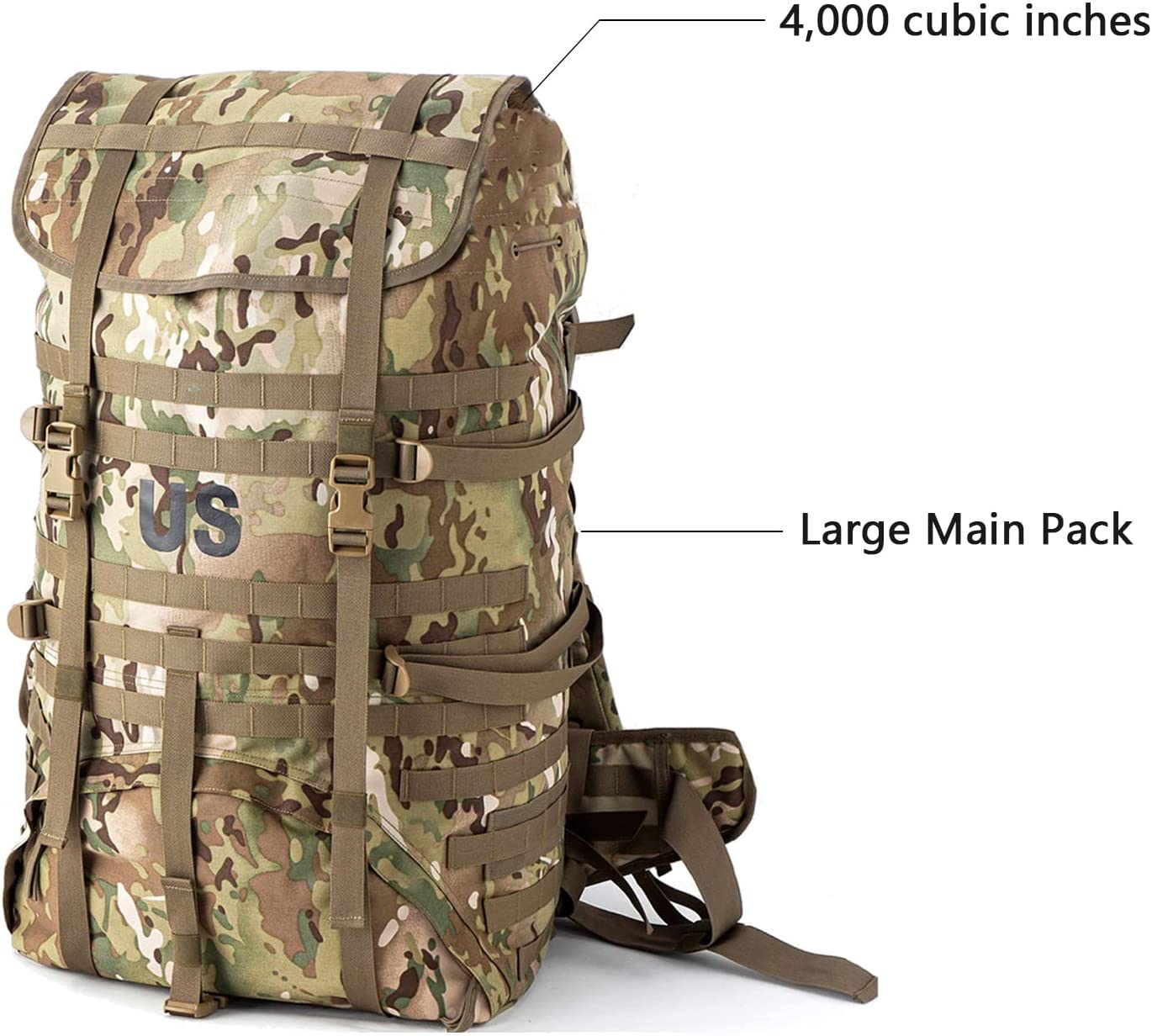 MT Military MOLLE 2 Large Rucksack with Frame, Army Medium Tactical Ba ...